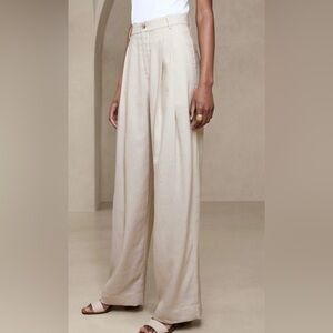 Banana Republic Cream Wide-Leg Pants